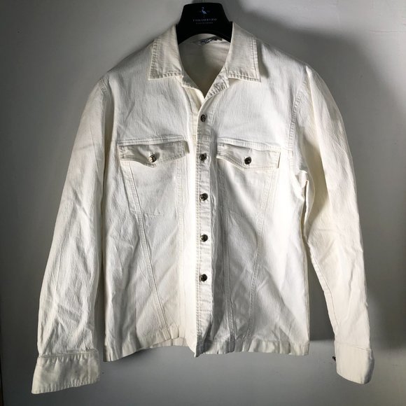 Turbulence White Cotton Denim Jacket Mens - Picture 6 of 10